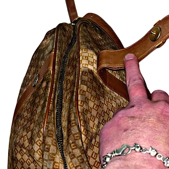 Authentic Vintage Gucci Suede Monogram GG Web Striped Shoulder Bag - Picture 7 of 12